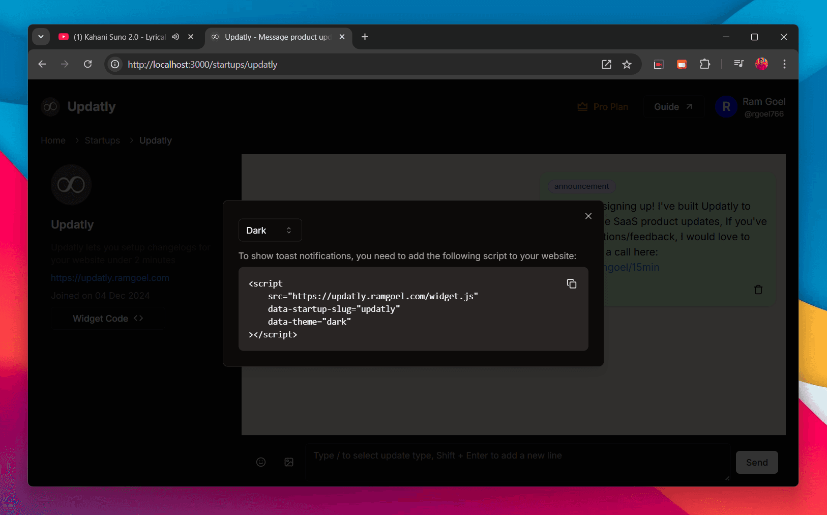 Embed the widget